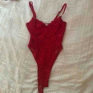 Adika red lace bodysuit
